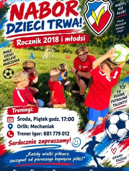 Nabór młodych piłkarzy w Bartoszycach – Victoria zaprasza na treningi