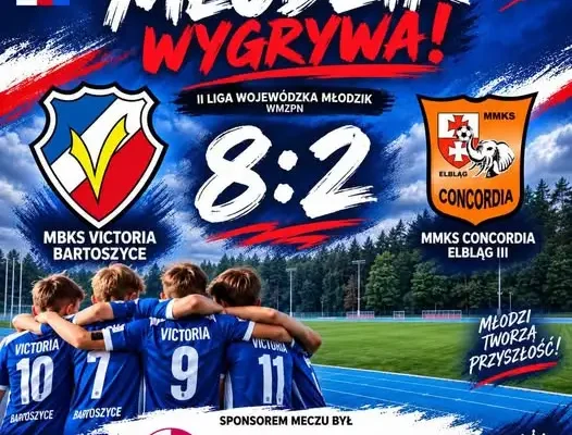 Młodzik Victorii Bartoszyce rozgromił Concordię Elbląg III 8:2