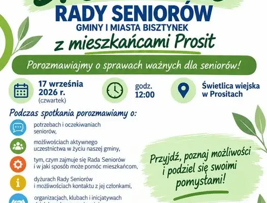 Rada Seniorów z Bisztynka spotka się z mieszkańcami Prosit