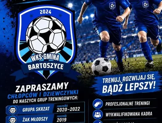 WKS Gmina Bartoszyce zaprasza dzieci na treningi piłkarskie – dwa bezpłatne