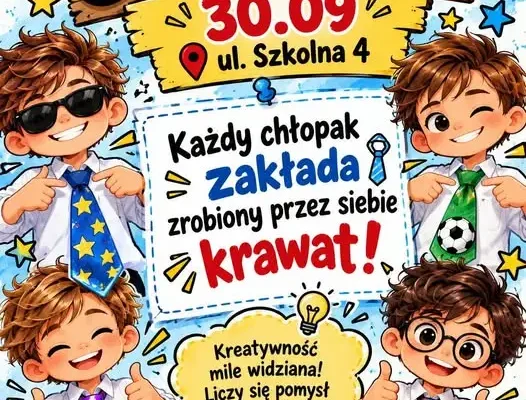 Dzień Chłopaka na ul. Szkolnej 4 – kreatywny konkurs na własnoręcznie wykonany krawat