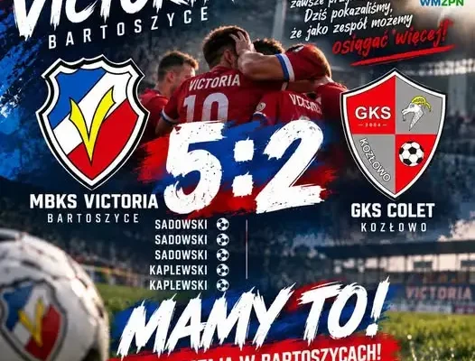 Victoria Bartoszyce wygrywa 5:2 z GKS Colet Kozłowo