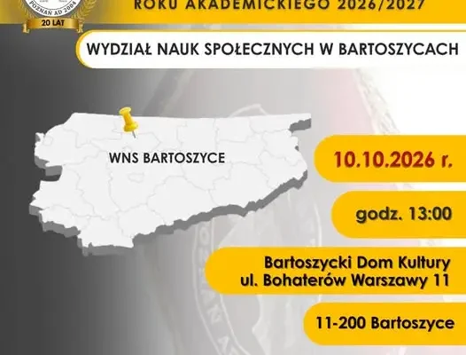 Inauguracja roku akademickiego 2026/2027 w Bartoszycach