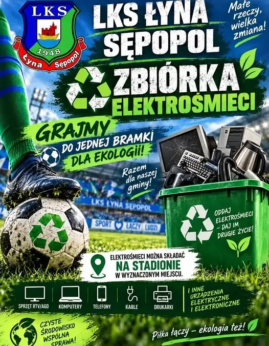 Klub sportowy organizuje zbiórkę elektrośmieci. Wspólna akcja dla środowiska