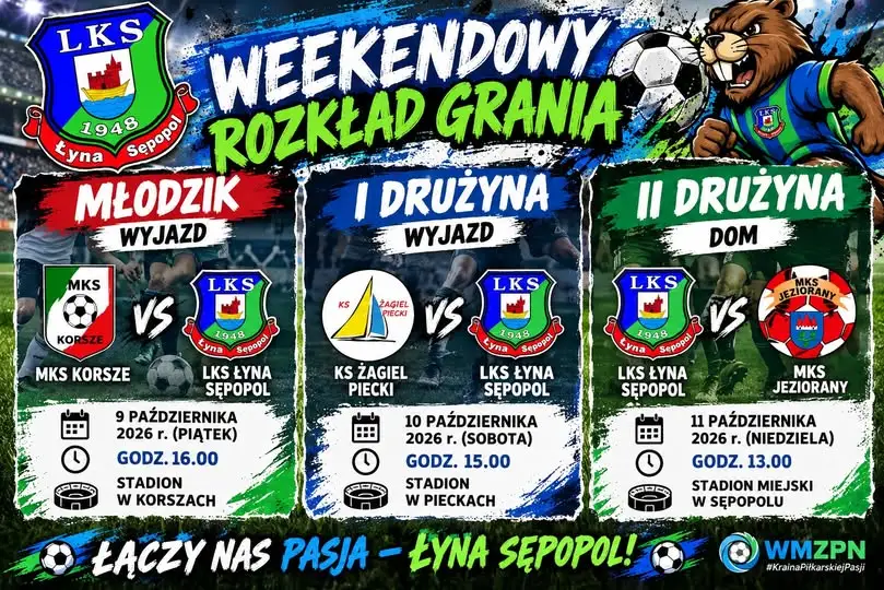 Weekend pełen emocji: LKS Łyna Sępopol rozgrywa trzy mecze w trzy dni