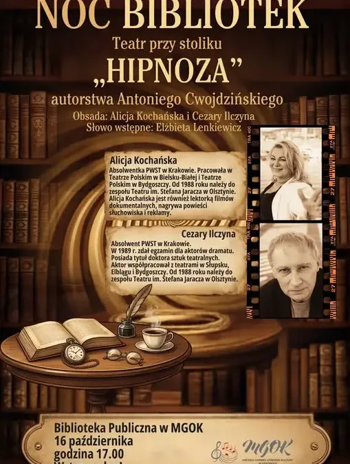 Noc Bibliotek w Sepólnie Krajeńskim – teatr przy stoliku i spotkanie z kulturą