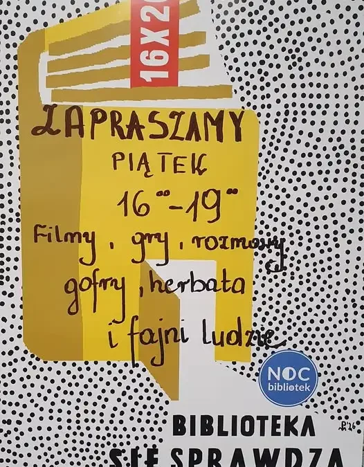Noc Bibliotek 2026 w Górowie Iławeckim – film, gry i gofry