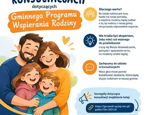 Górowo Iławeckie: konsultacje Gminnego Programu Wspierania Rodziny