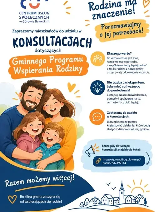 Górowo Iławeckie: konsultacje Gminnego Programu Wspierania Rodziny