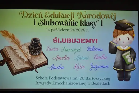 Ślubowanie pierwszoklasistów w Bezledach połączone z Dniem Edukacji Narodowej