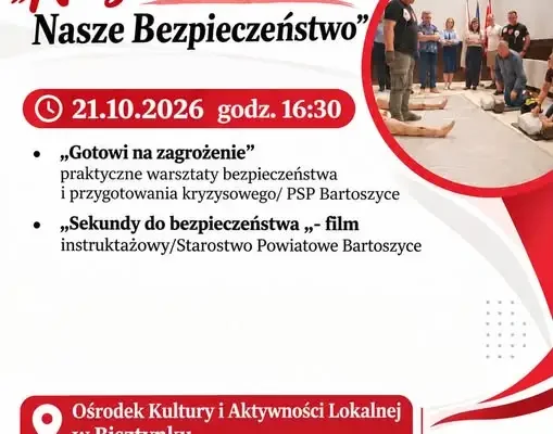 Bisztynek: warsztaty bezpieczeństwa w ramach projektu „Nasza Moc – Nasze Bezpieczeństwo”