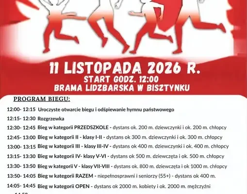 VII Bieg Niepodległości w Bisztynku – sportowe świętowanie 11 listopada